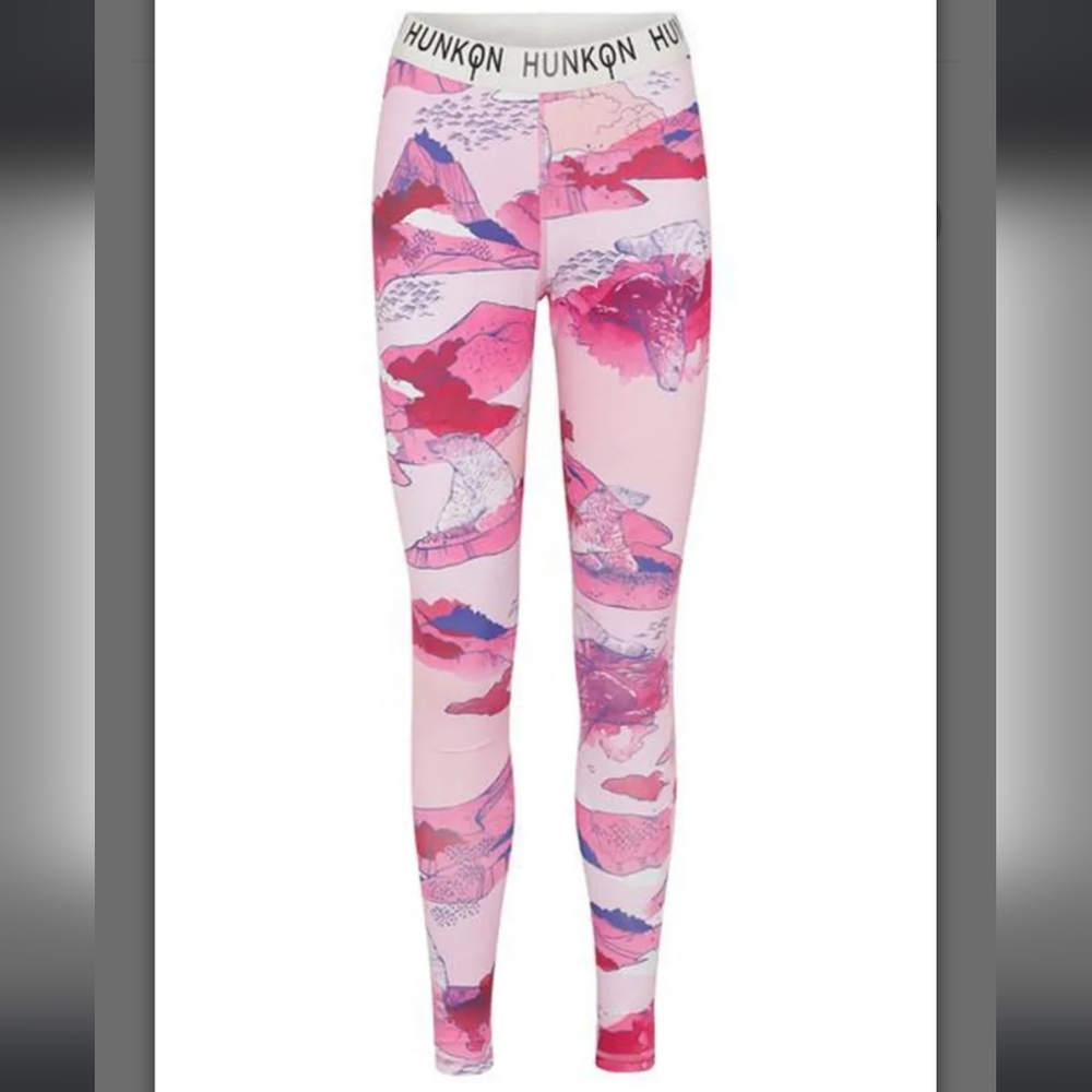 NWT Women's Pink Purple Hunkon Anouk Yoga Leggings Ice Bear Print Denmark Small